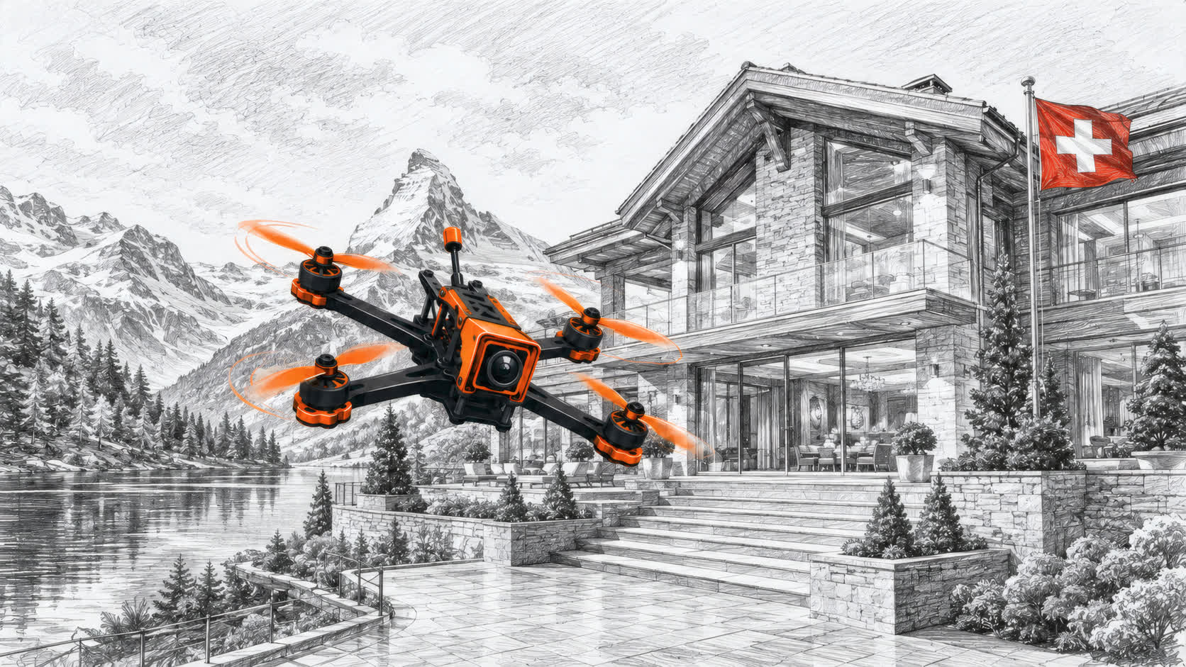 Vue aérienne par drone — Suisse romande